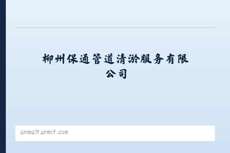 柳州保通管道清淤服务有限公司 - 相关阅读 列表图